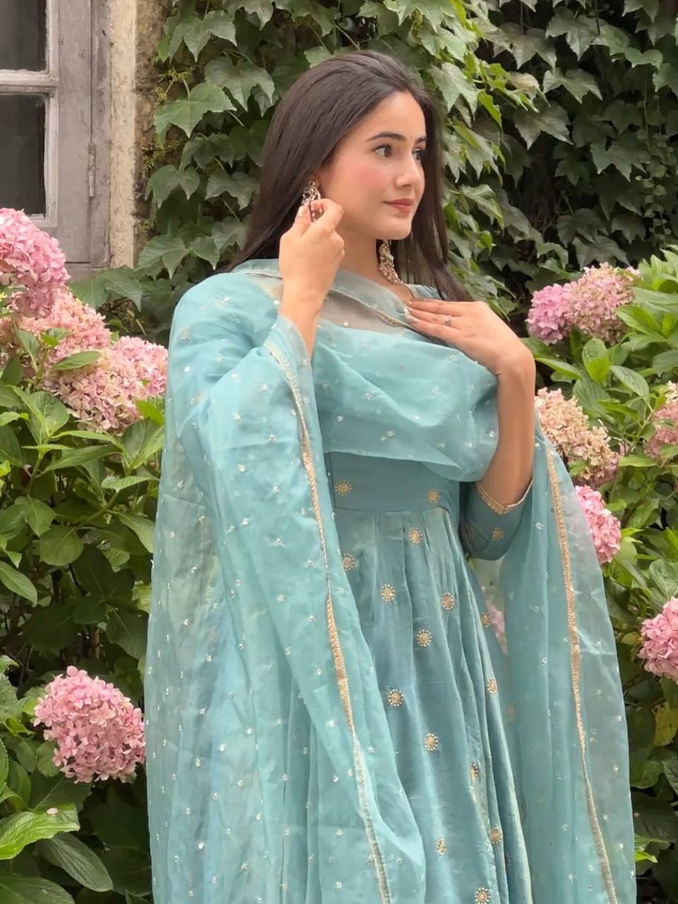 Fully Stitched Embroidered Gown β Ready to Wear