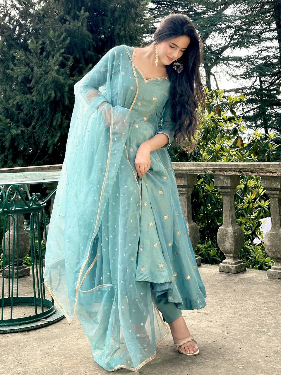 Fully Stitched Embroidered Gown β Ready to Wear