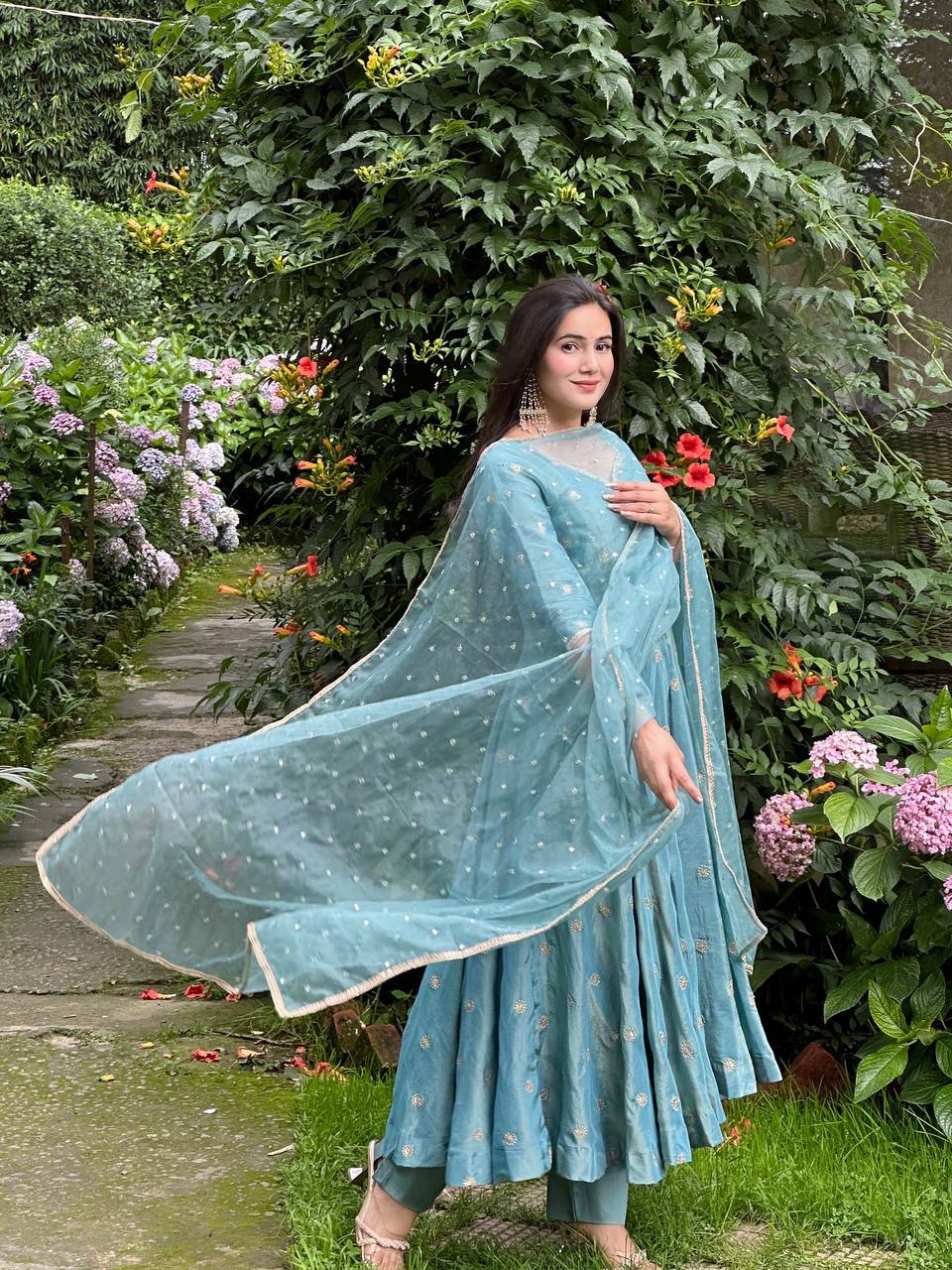 Fully Stitched Embroidered Gown β Ready to Wear