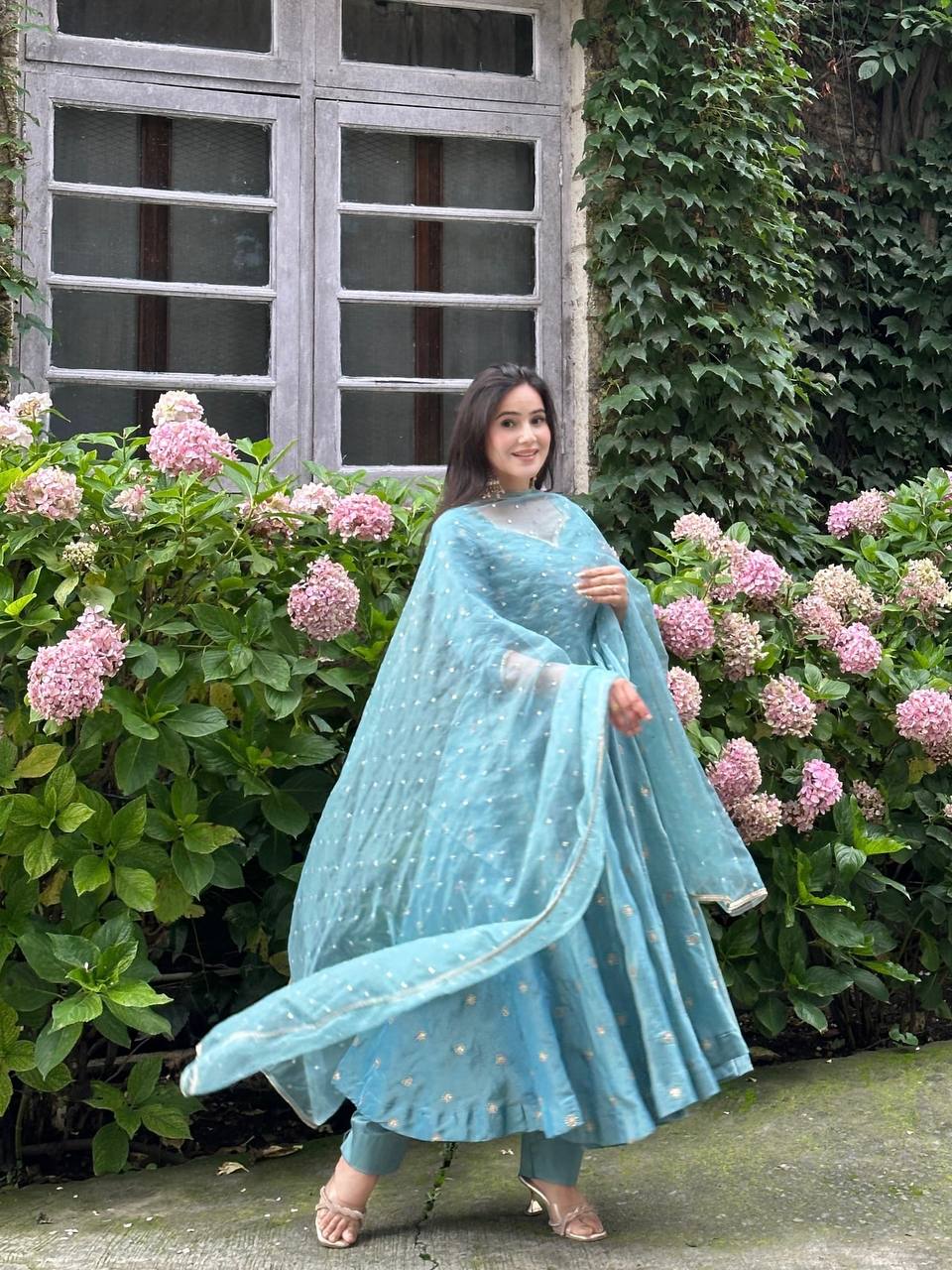 Fully Stitched Embroidered Gown β Ready to Wear