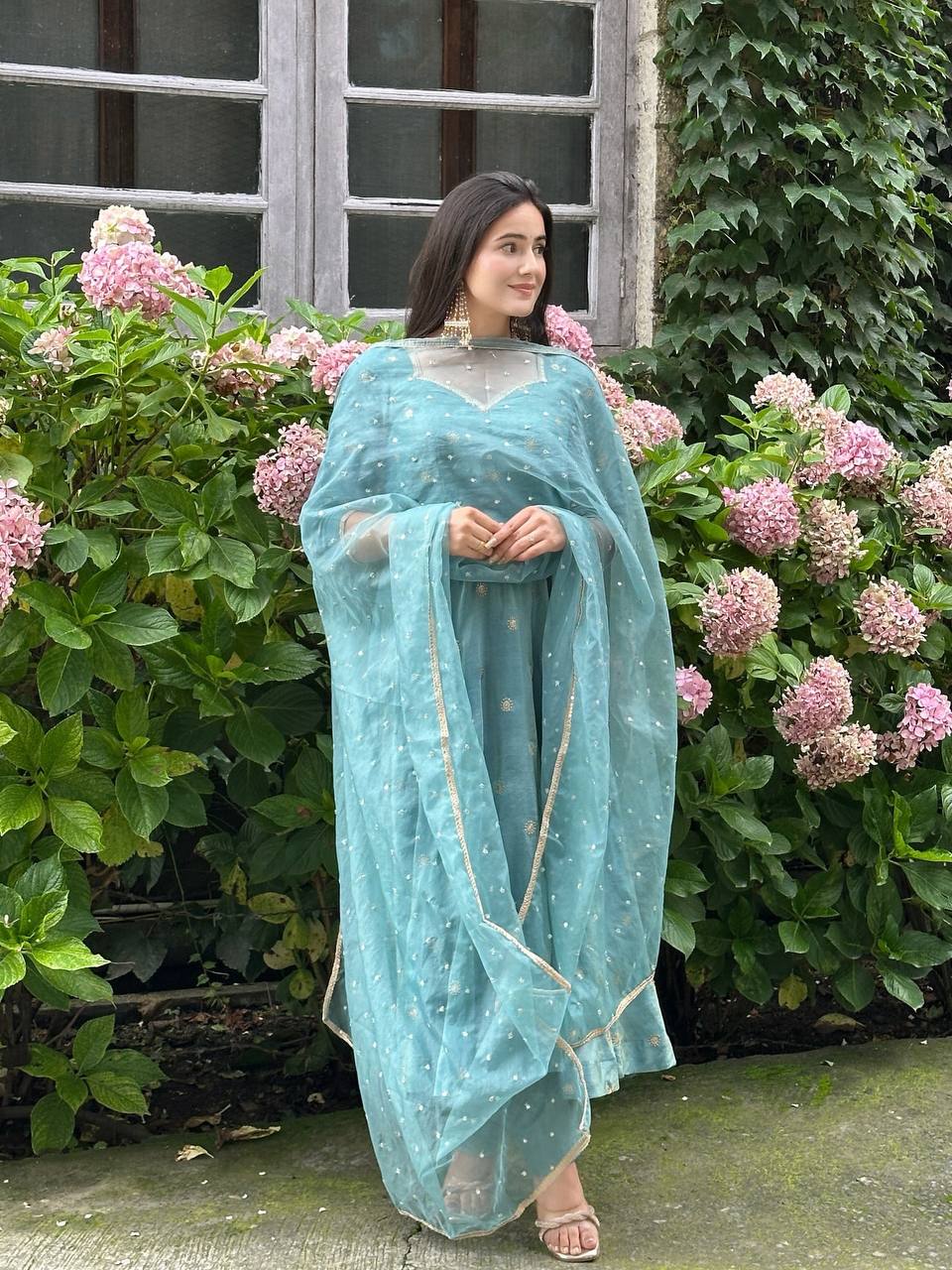 Fully Stitched Embroidered Gown β Ready to Wear