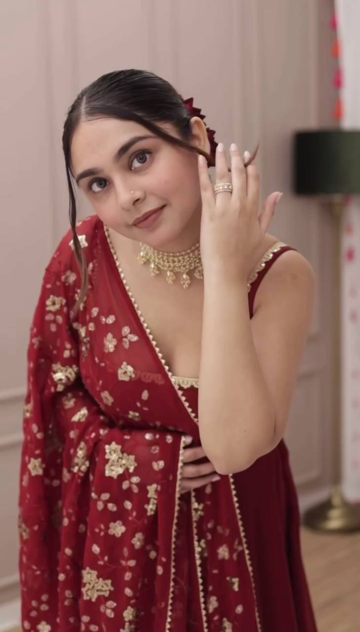 Stylish Party Wear Gown Set – Designer Look with Dupatta