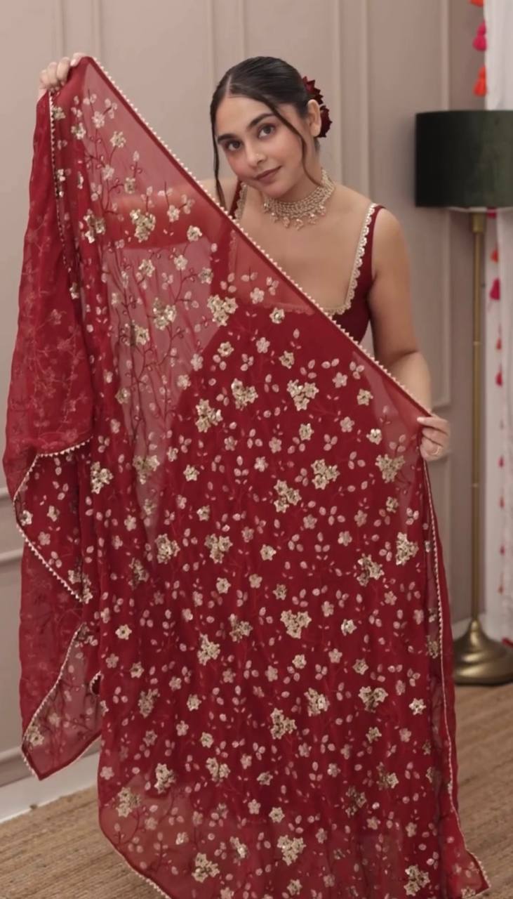 Stylish Party Wear Gown Set – Designer Look with Dupatta