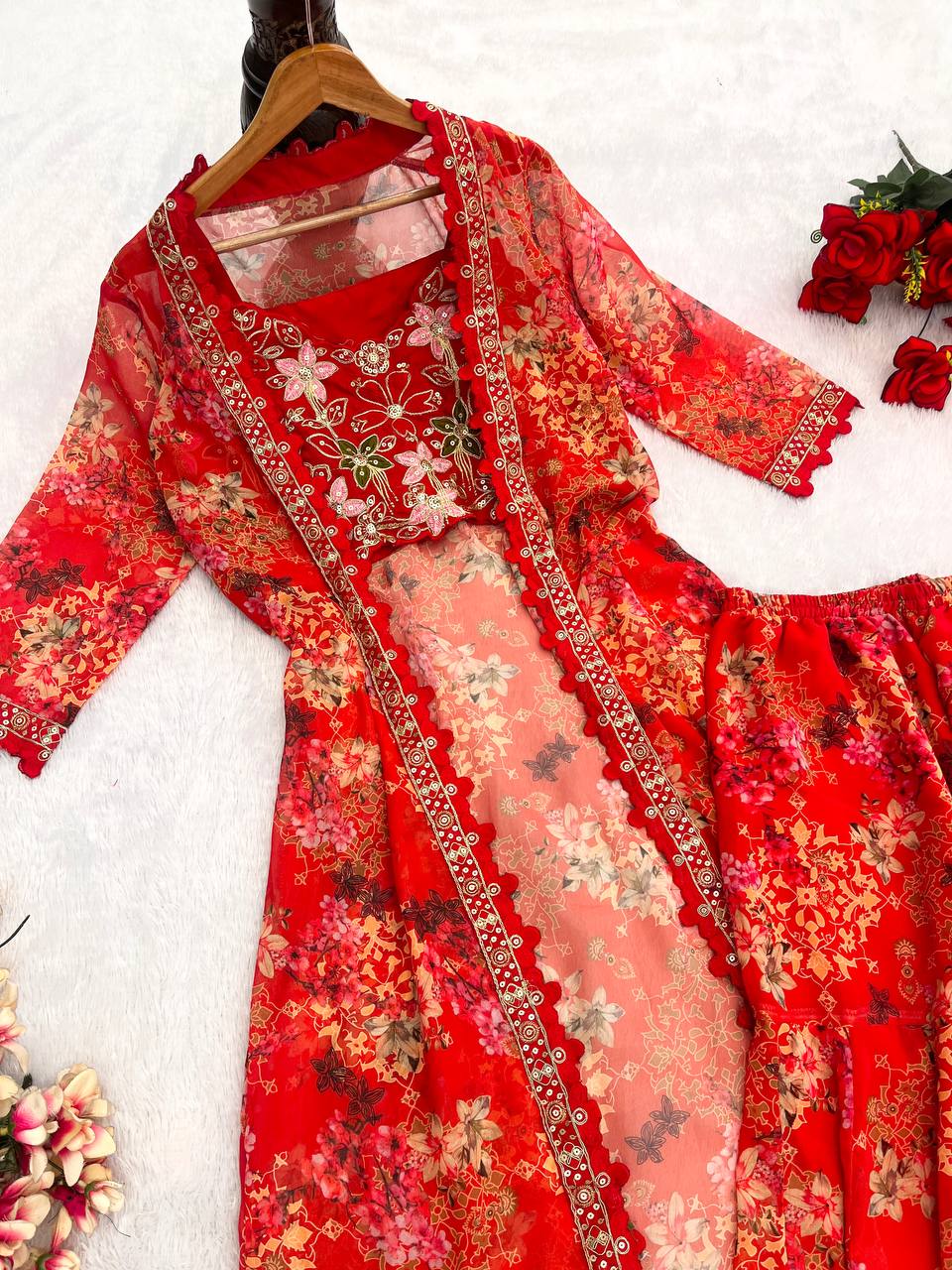 Starry Nights: Designer Georgette Sharara & Shrug Combo for Weddings