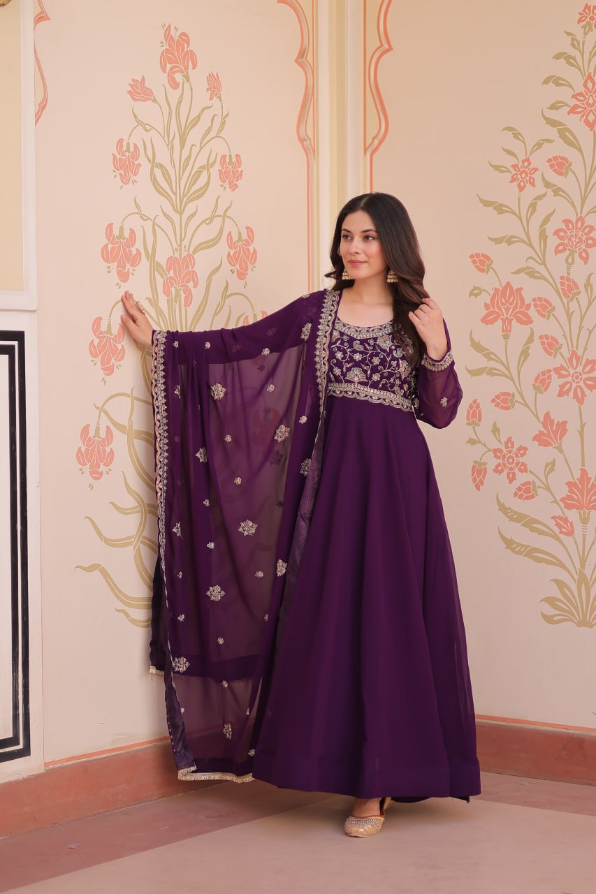 Royal Bloom – Anarkali Gown & Dupatta Set
