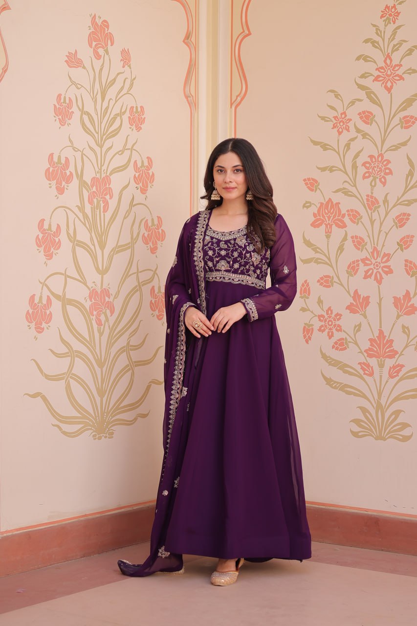 Royal Bloom – Anarkali Gown & Dupatta Set