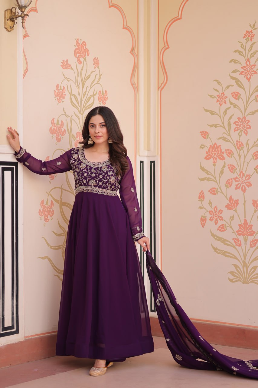 Royal Bloom – Anarkali Gown & Dupatta Set