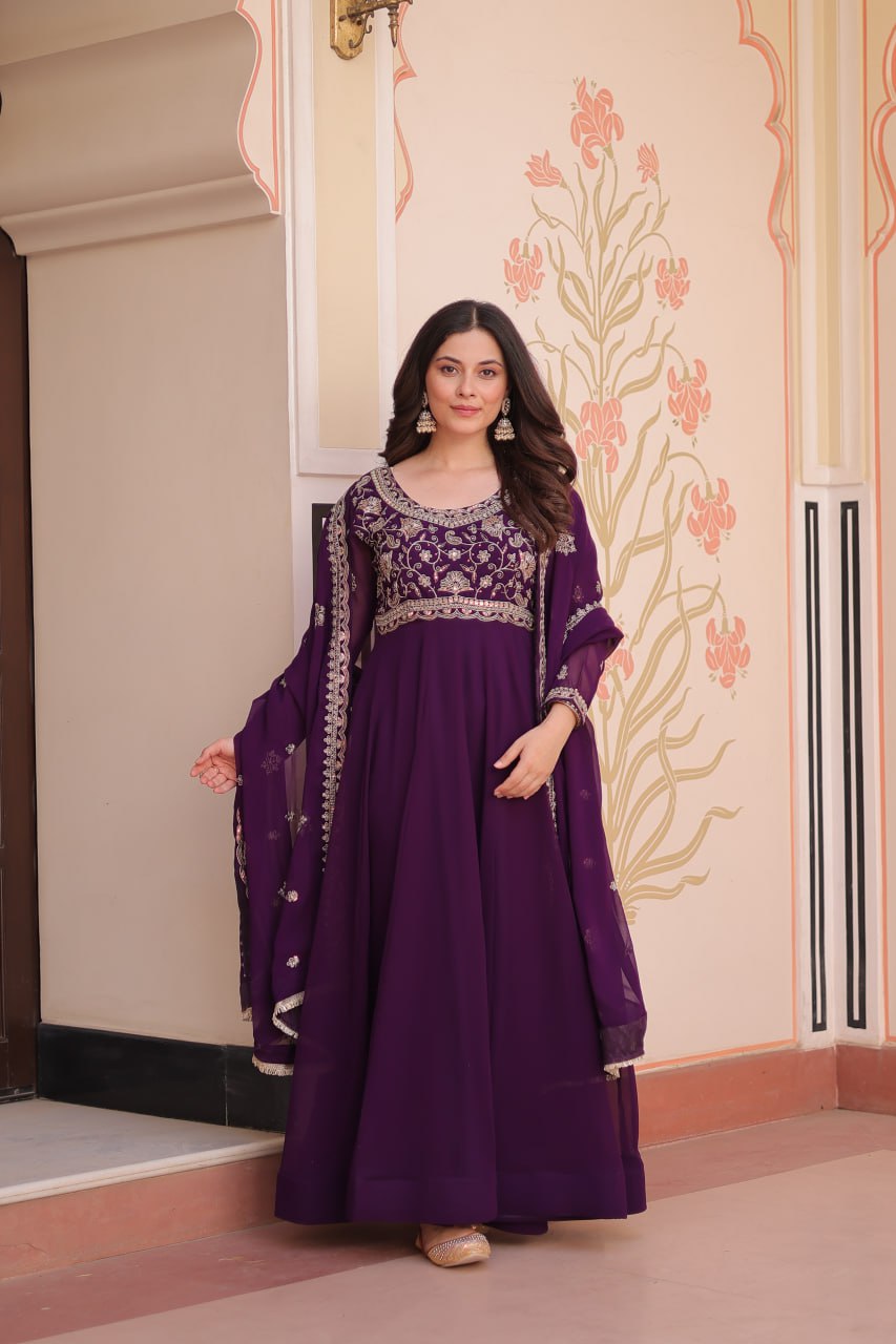 Royal Bloom – Anarkali Gown & Dupatta Set