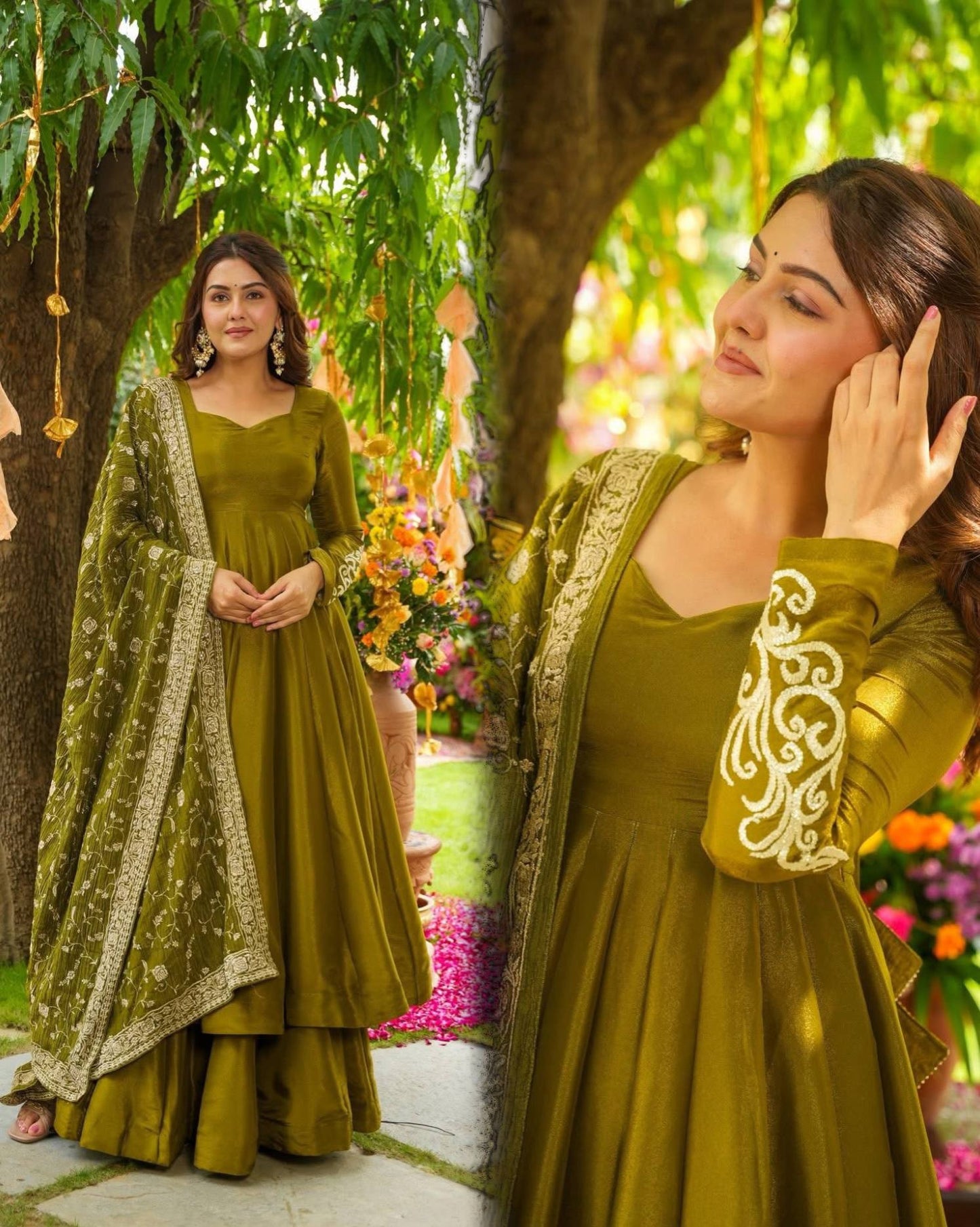 Royal German Chiffon Anarkali β Sequin Embroidery & Full Flair