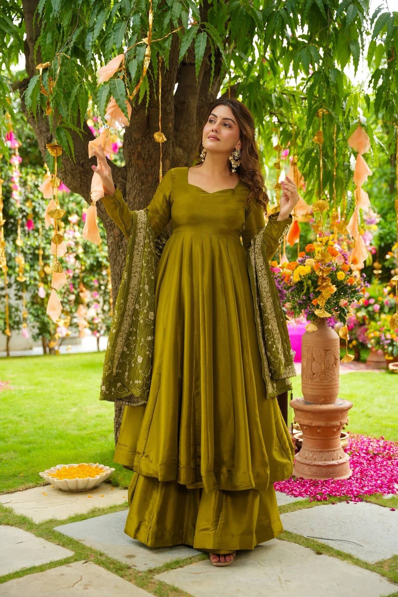 Royal German Chiffon Anarkali β Sequin Embroidery & Full Flair