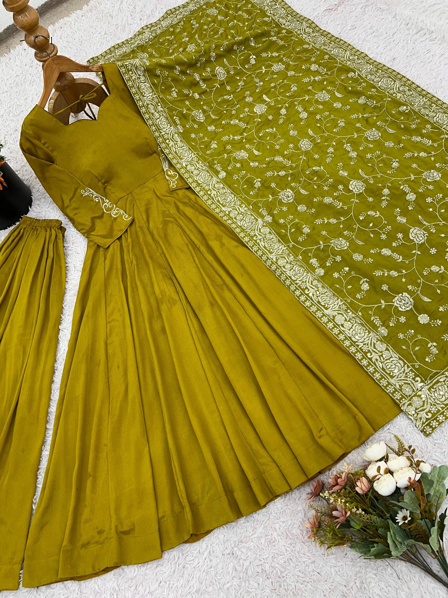 Royal German Chiffon Anarkali β Sequin Embroidery & Full Flair