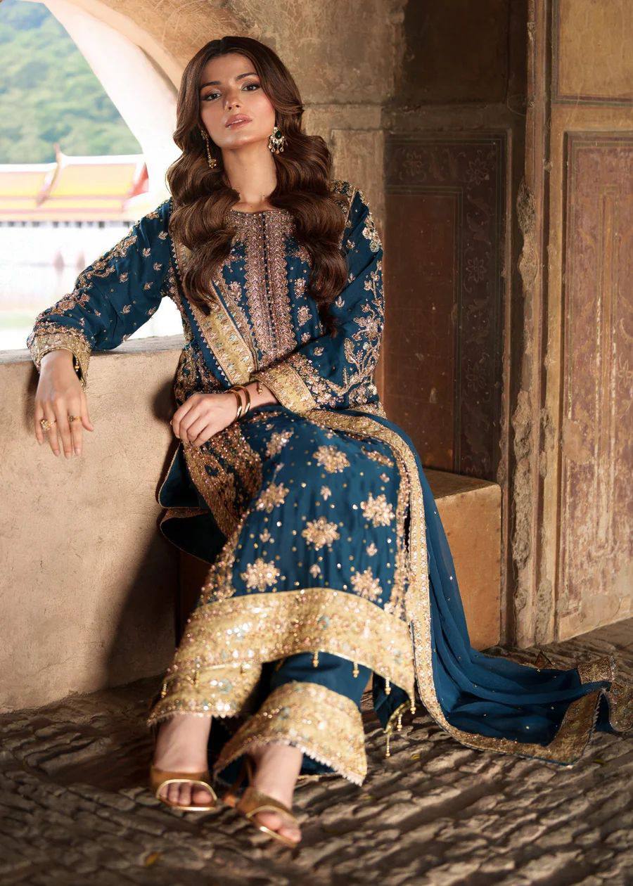 Elegant Embroidered Sequence with Rivet Moti Work Designer Set