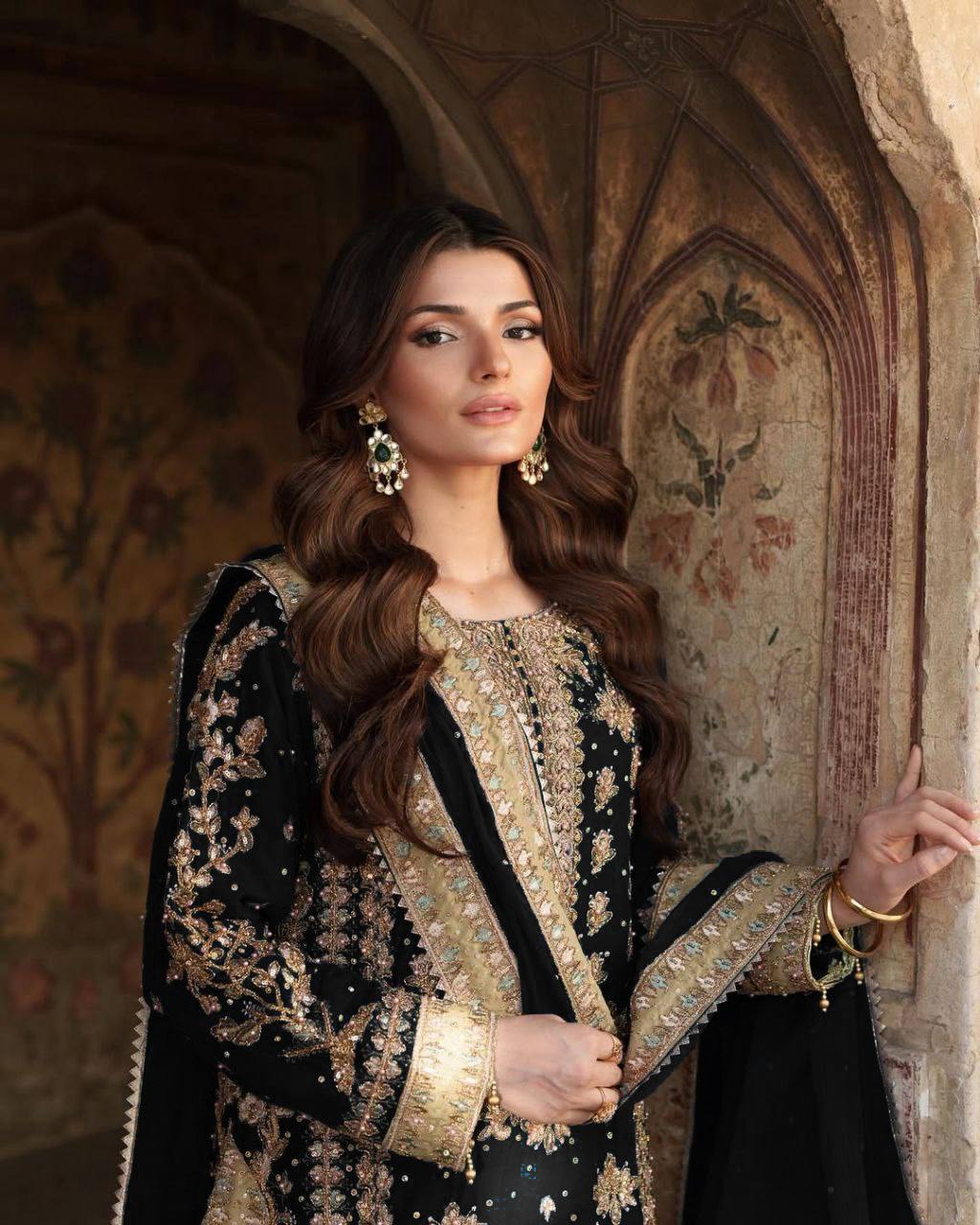 Elegant Embroidered Sequence with Rivet Moti Work Designer Set