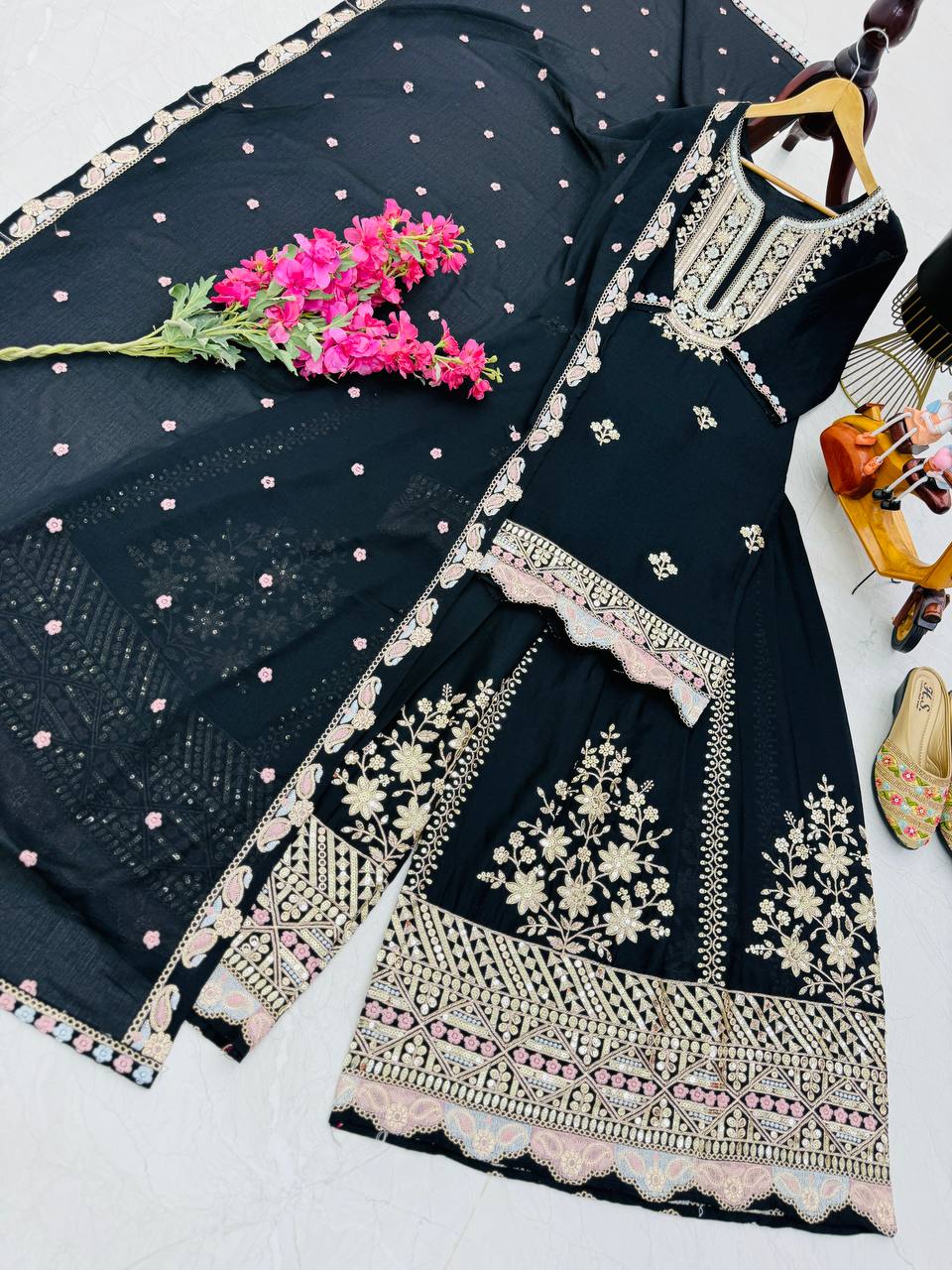 Premium Designer Top & Sharara with Dupatta for Festive Wear