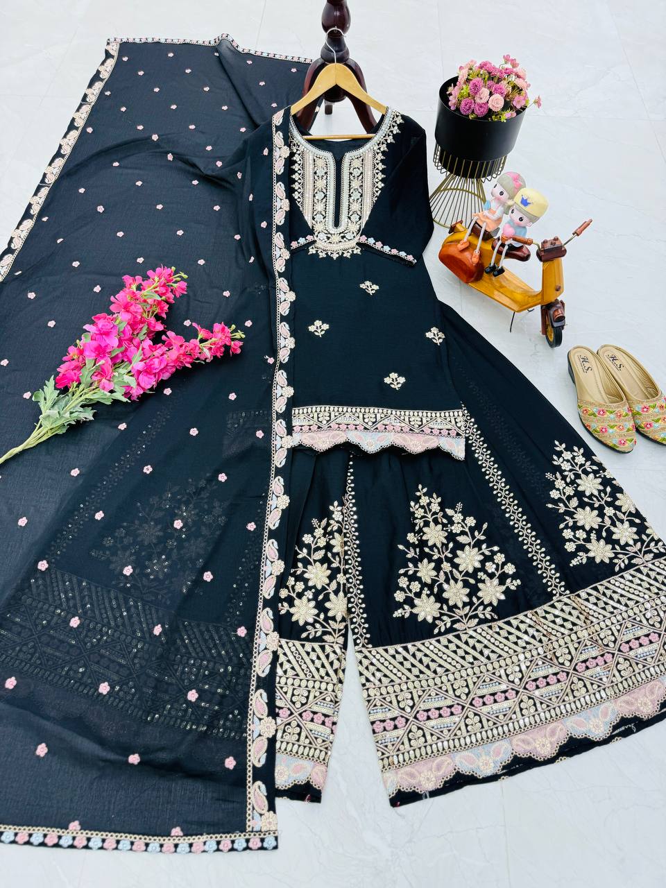 Premium Designer Top & Sharara with Dupatta for Festive Wear