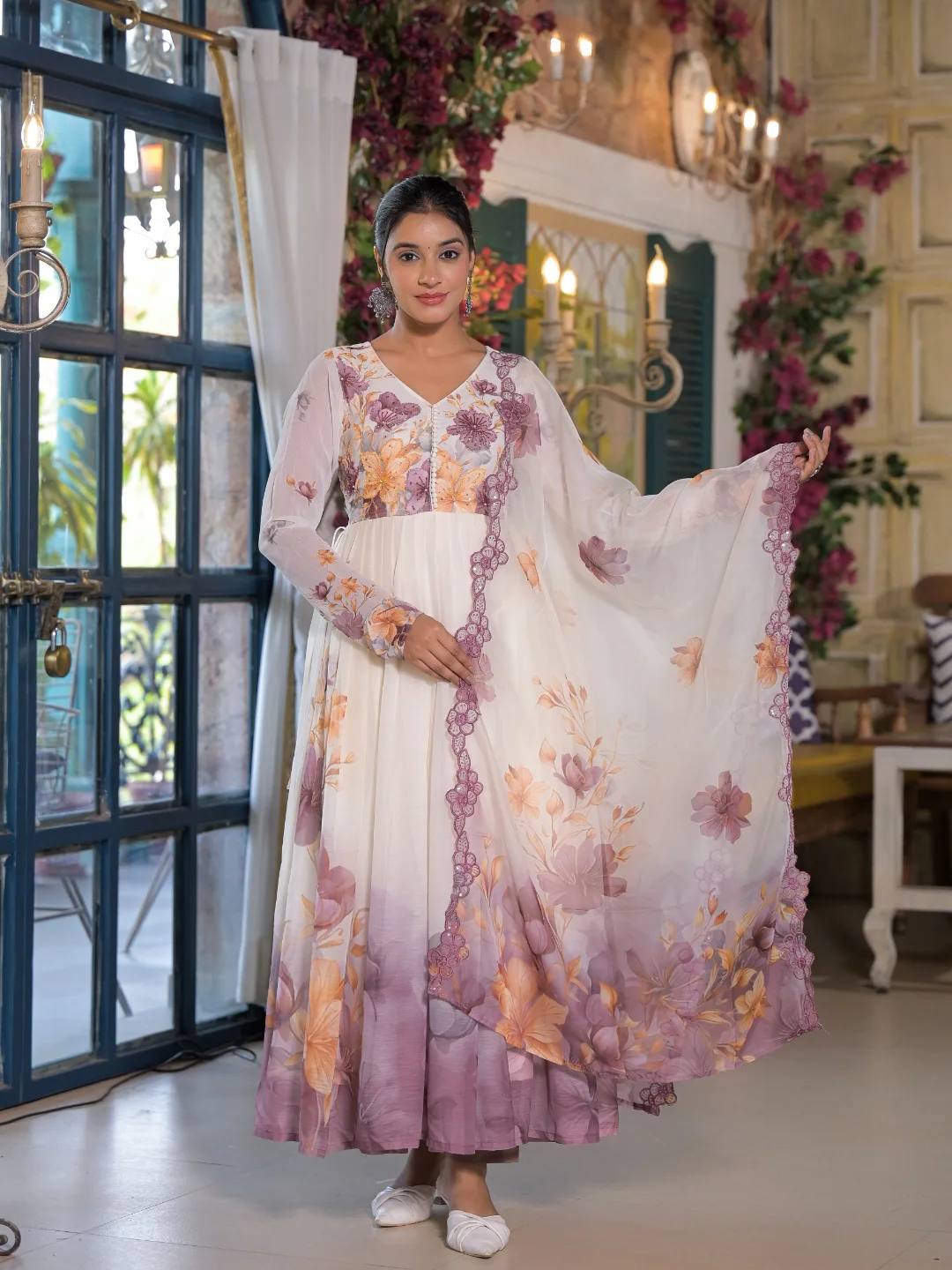 Regal Radiance – Stitched Anarkali Gown with Dupatta