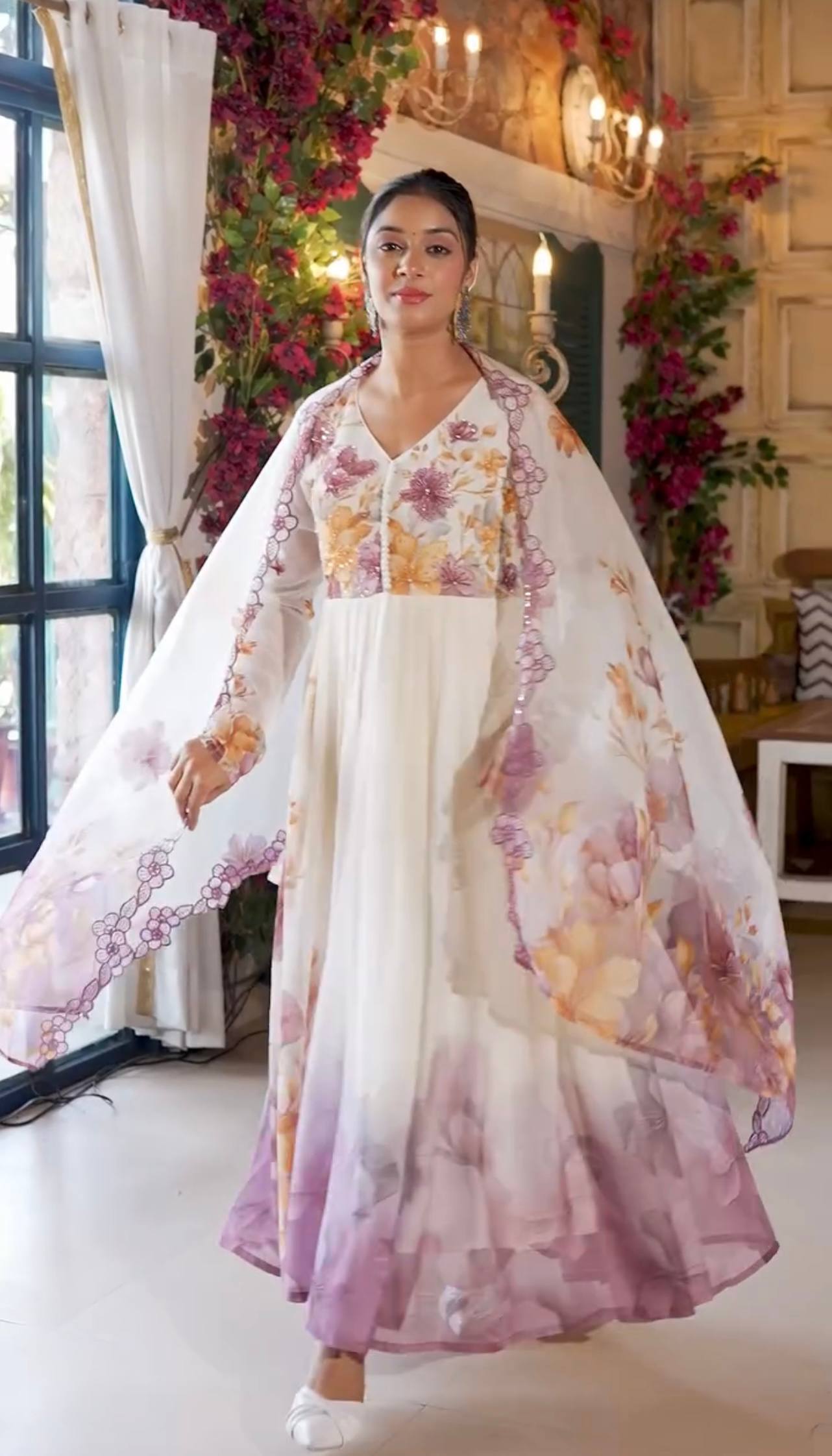 Regal Radiance – Stitched Anarkali Gown with Dupatta