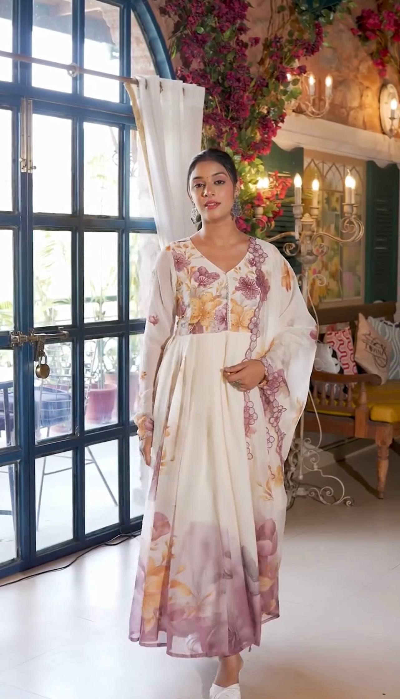 Regal Radiance – Stitched Anarkali Gown with Dupatta
