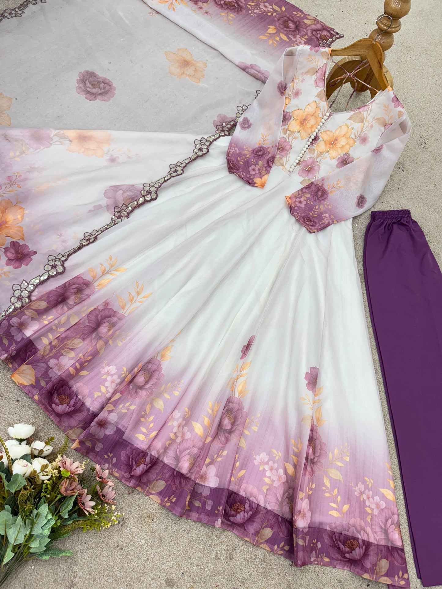 Regal Radiance – Stitched Anarkali Gown with Dupatta