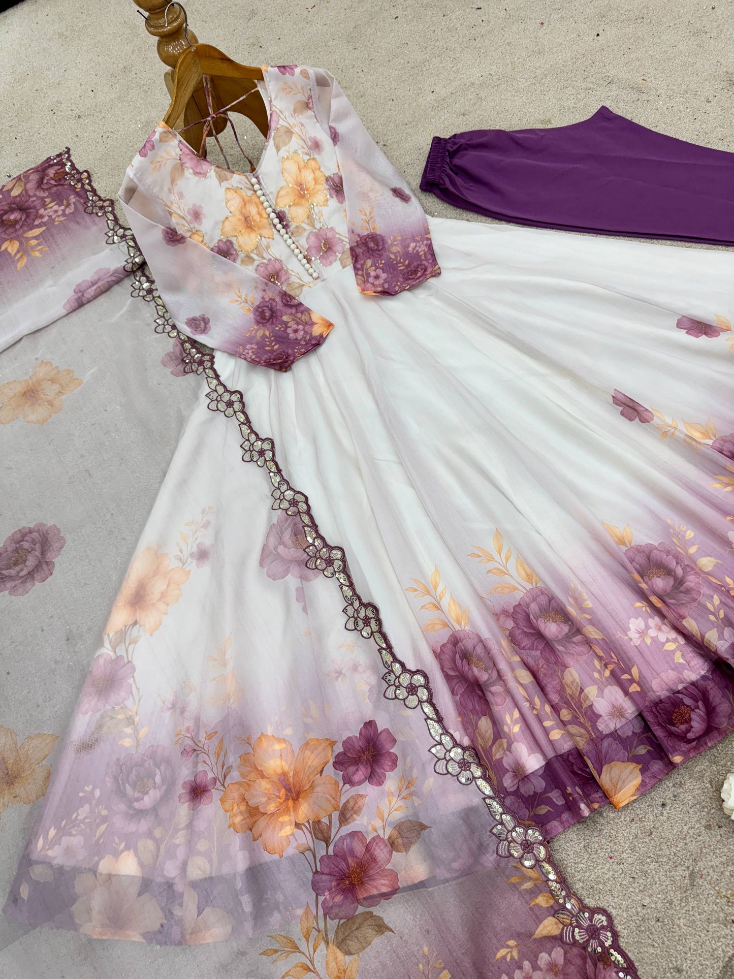 Regal Radiance – Stitched Anarkali Gown with Dupatta