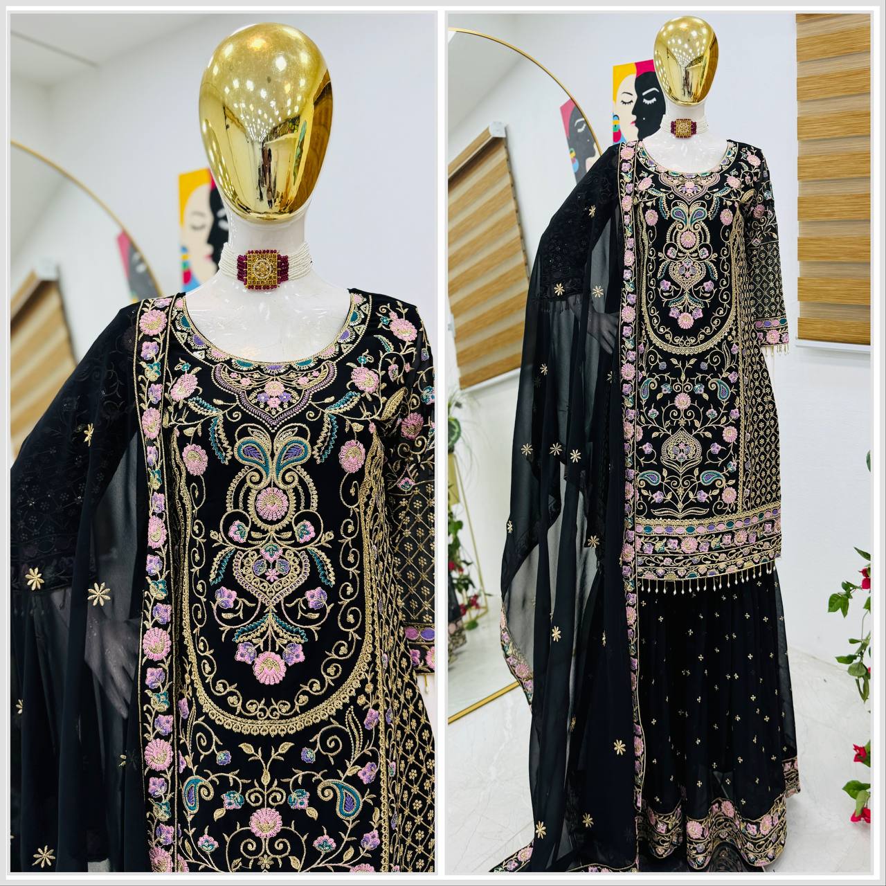 Premium Designer Top & Sharara with Dupatta for Festive Wear