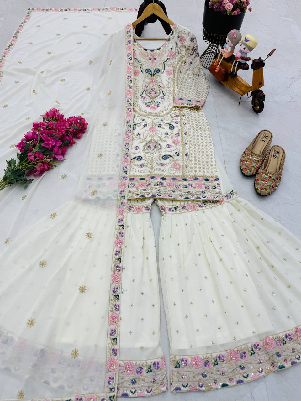 Premium Designer Top & Sharara with Dupatta for Festive Wear