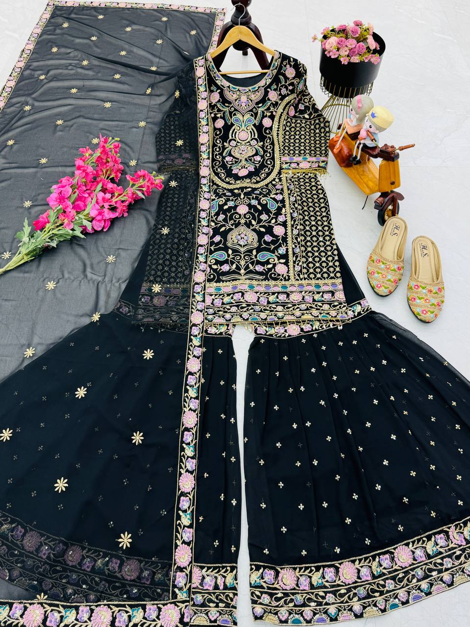 Premium Designer Top & Sharara with Dupatta for Festive Wear