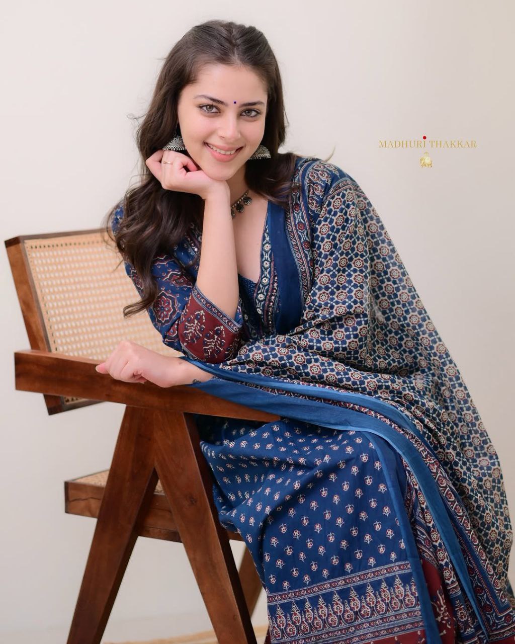 MAL Cotton Kurti Plazo With Handwork Nack Dupatta Set