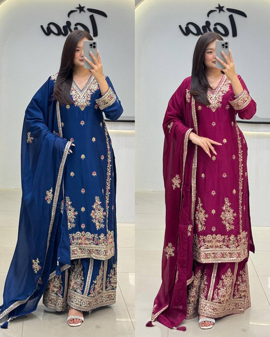 Premium Series: Designer Top with Sharara & Dupatta β Festive Wear Set