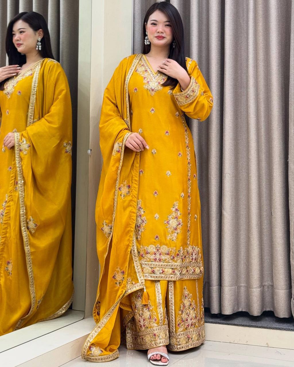 Premium Series: Designer Top with Sharara & Dupatta β Festive Wear Set