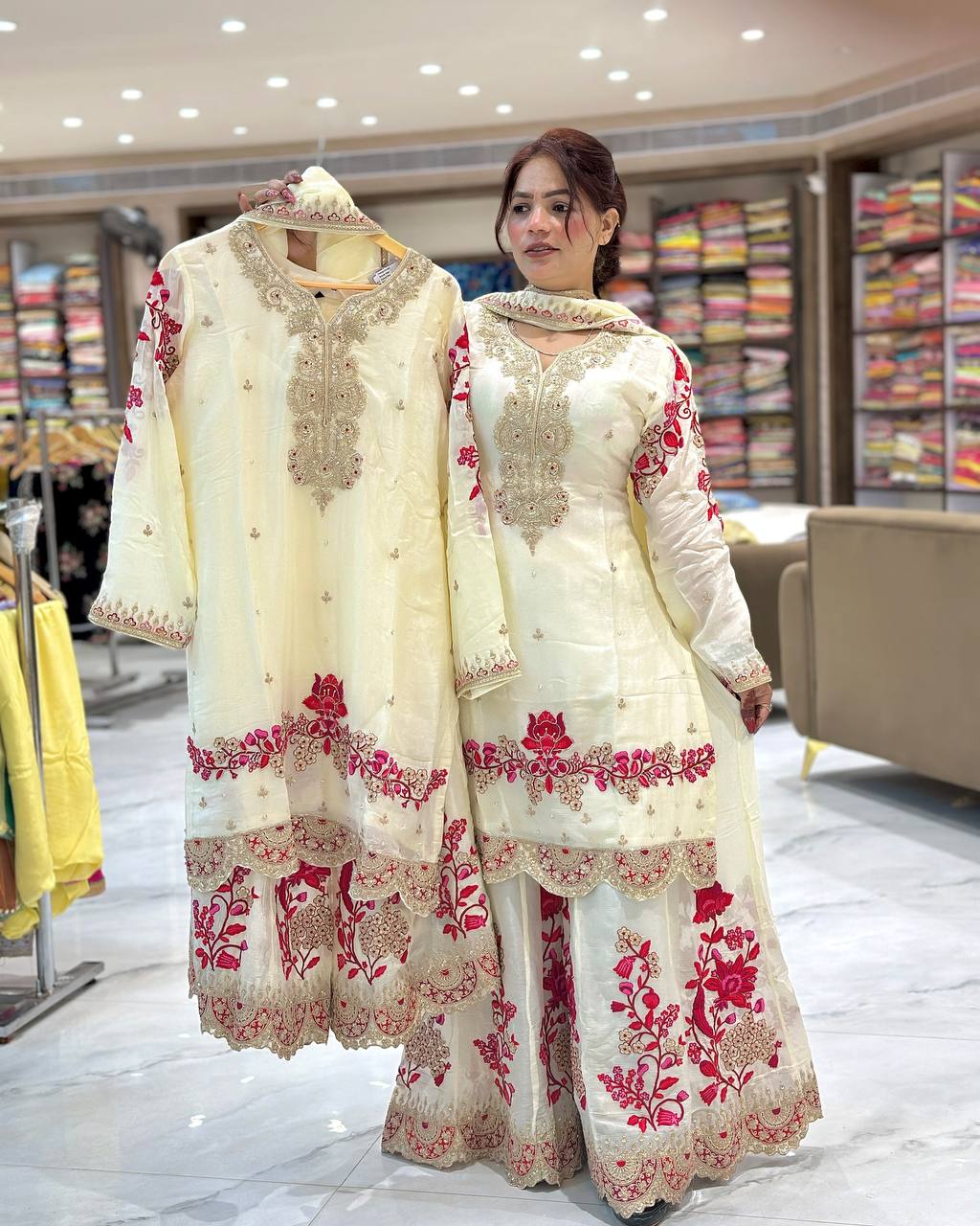 Designer Sharara Suit Set with Stylish Top & Dupatta