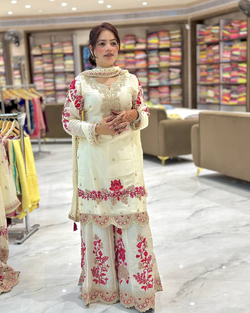 Designer Sharara Suit Set with Stylish Top & Dupatta