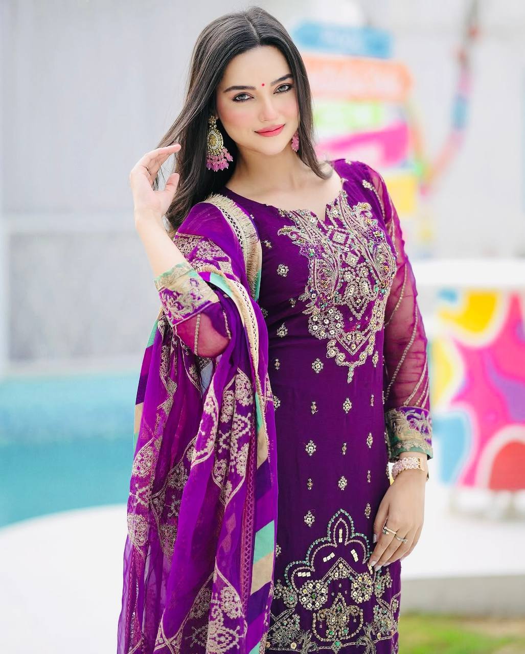 New Designer Party Top with Palazzo & Dupatta Set β Chic & Elegant