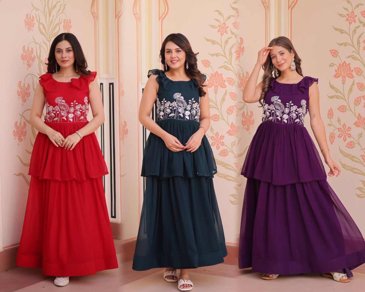 Elegant Premium Peplum Gown β Designer Collection