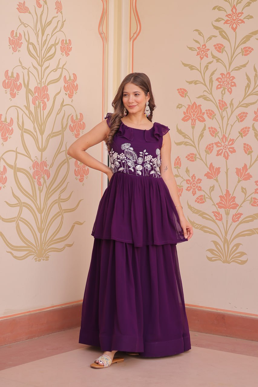 Elegant Premium Peplum Gown β Designer Collection