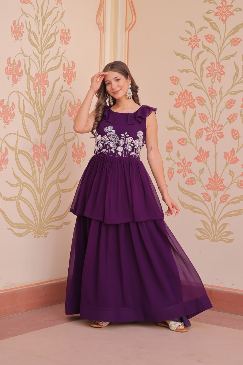 Elegant Premium Peplum Gown β Designer Collection