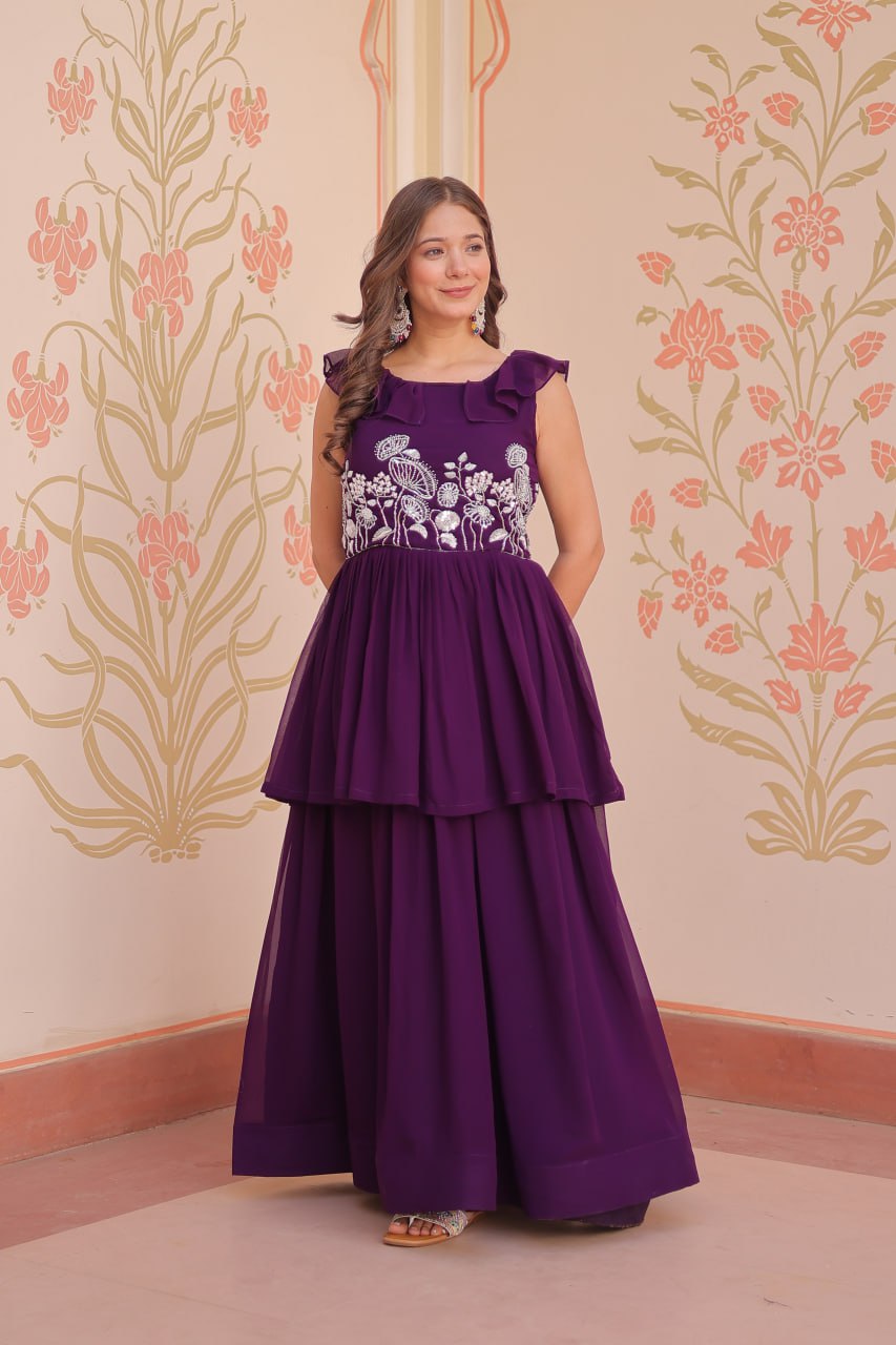 Elegant Premium Peplum Gown β Designer Collection