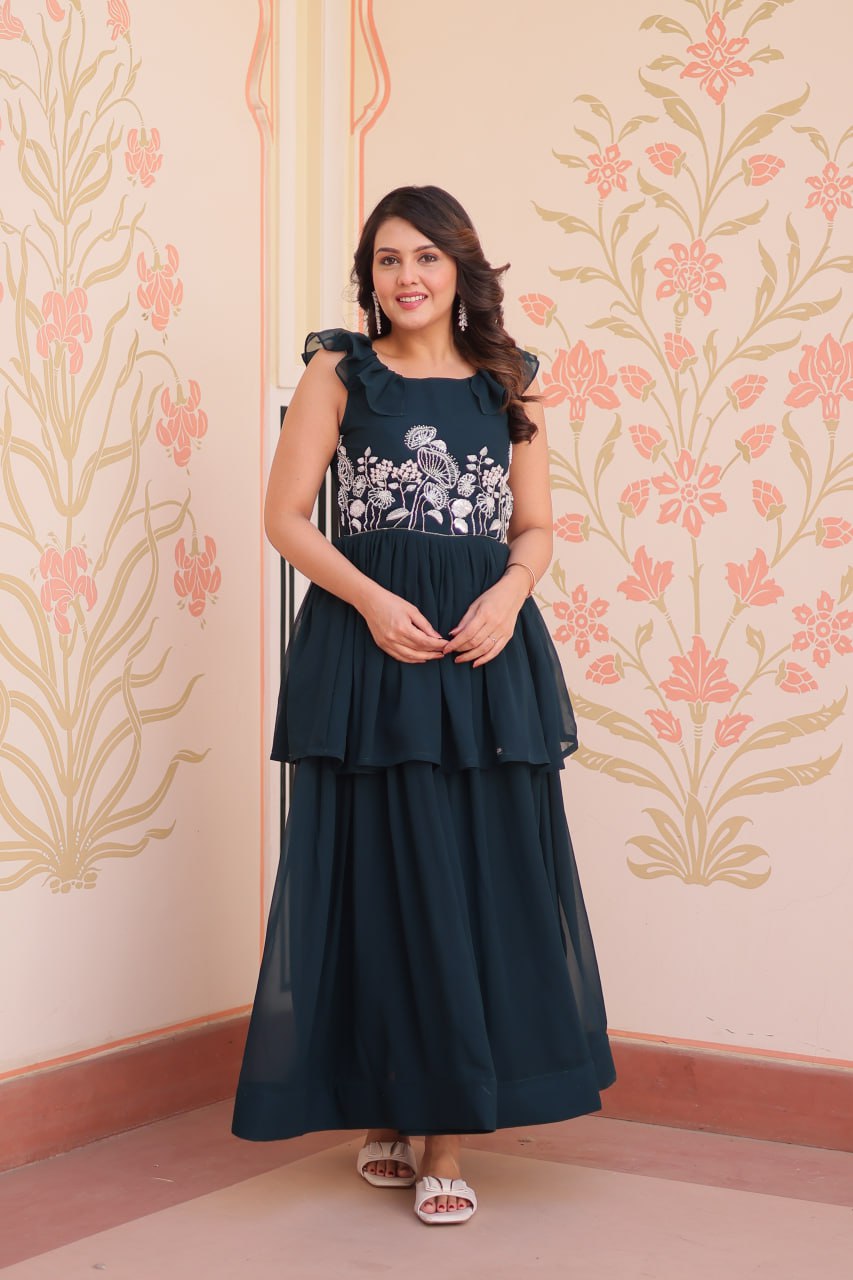 Elegant Premium Peplum Gown β Designer Collection