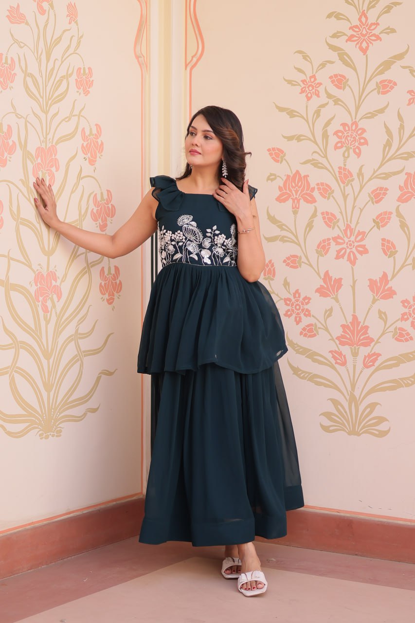 Elegant Premium Peplum Gown β Designer Collection
