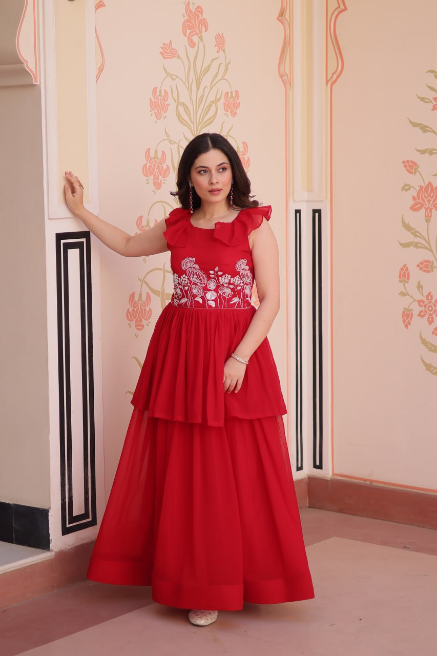 Elegant Premium Peplum Gown β Designer Collection