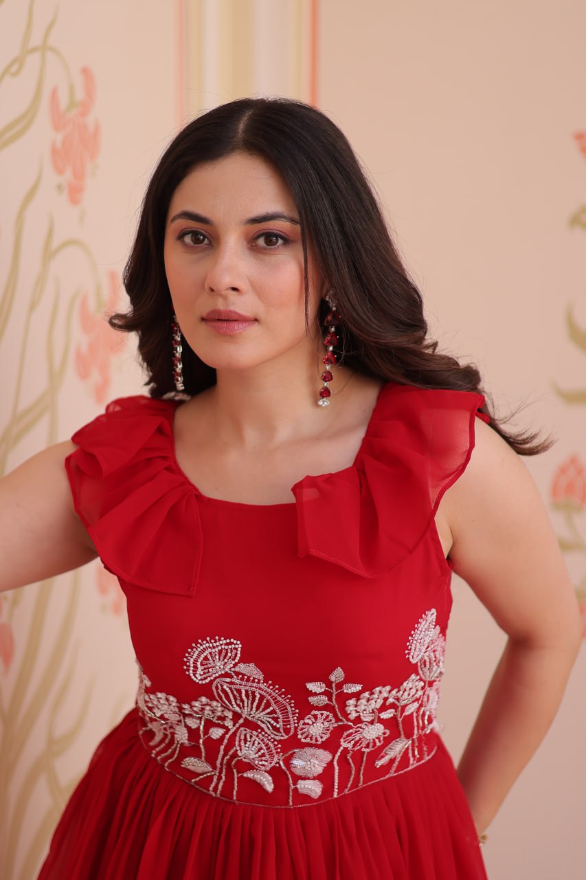 Elegant Premium Peplum Gown β Designer Collection