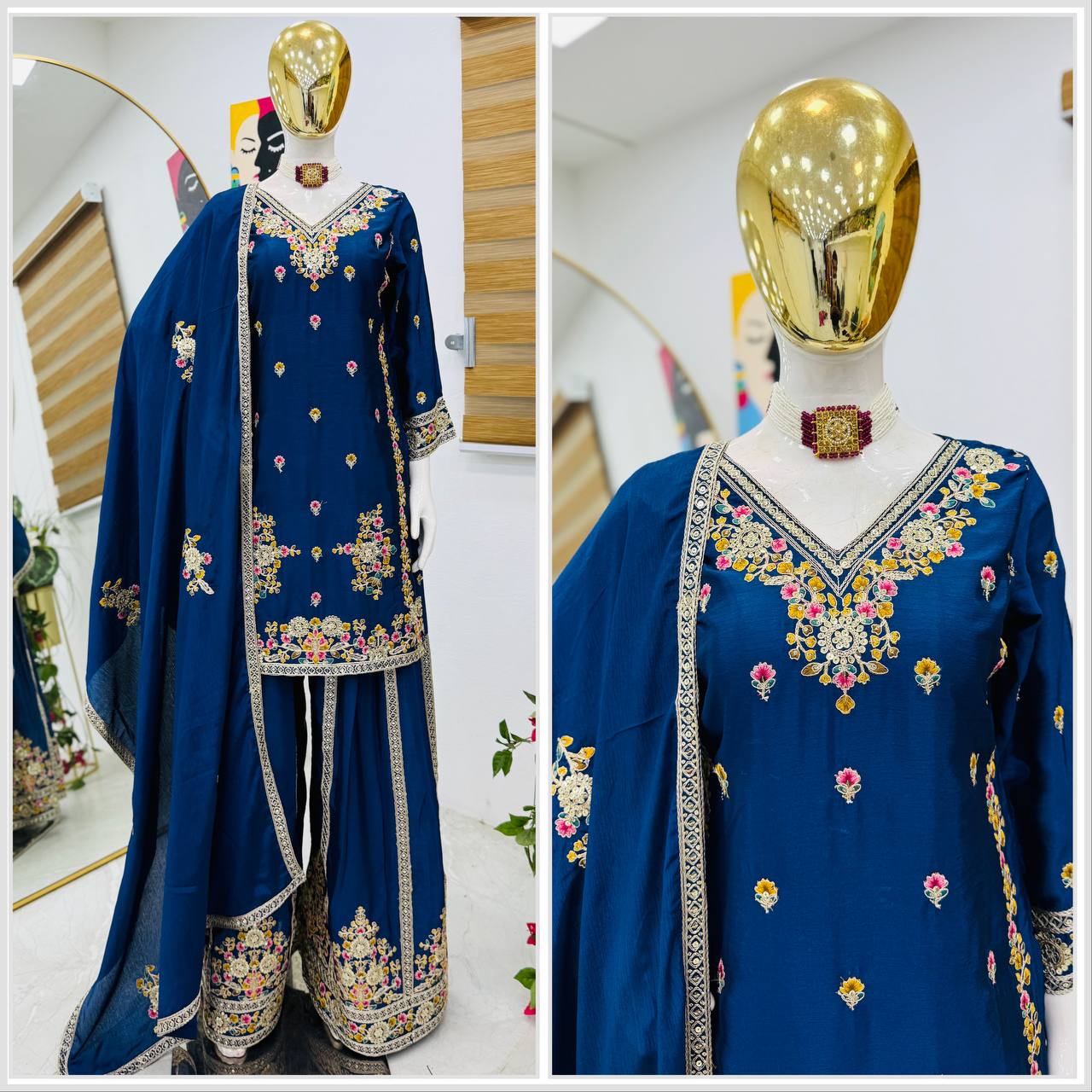 Premium Series: Designer Top with Sharara & Dupatta β Festive Wear Set