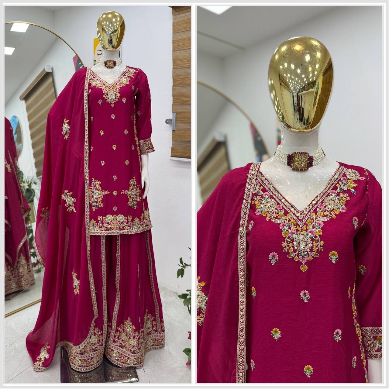Premium Series: Designer Top with Sharara & Dupatta β Festive Wear Set