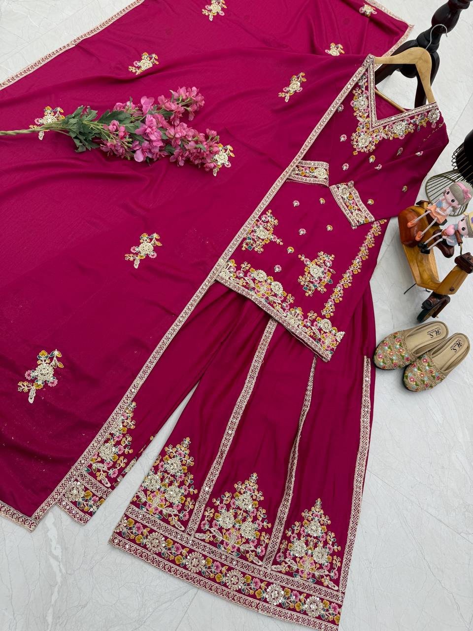 Premium Series: Designer Top with Sharara & Dupatta β Festive Wear Set