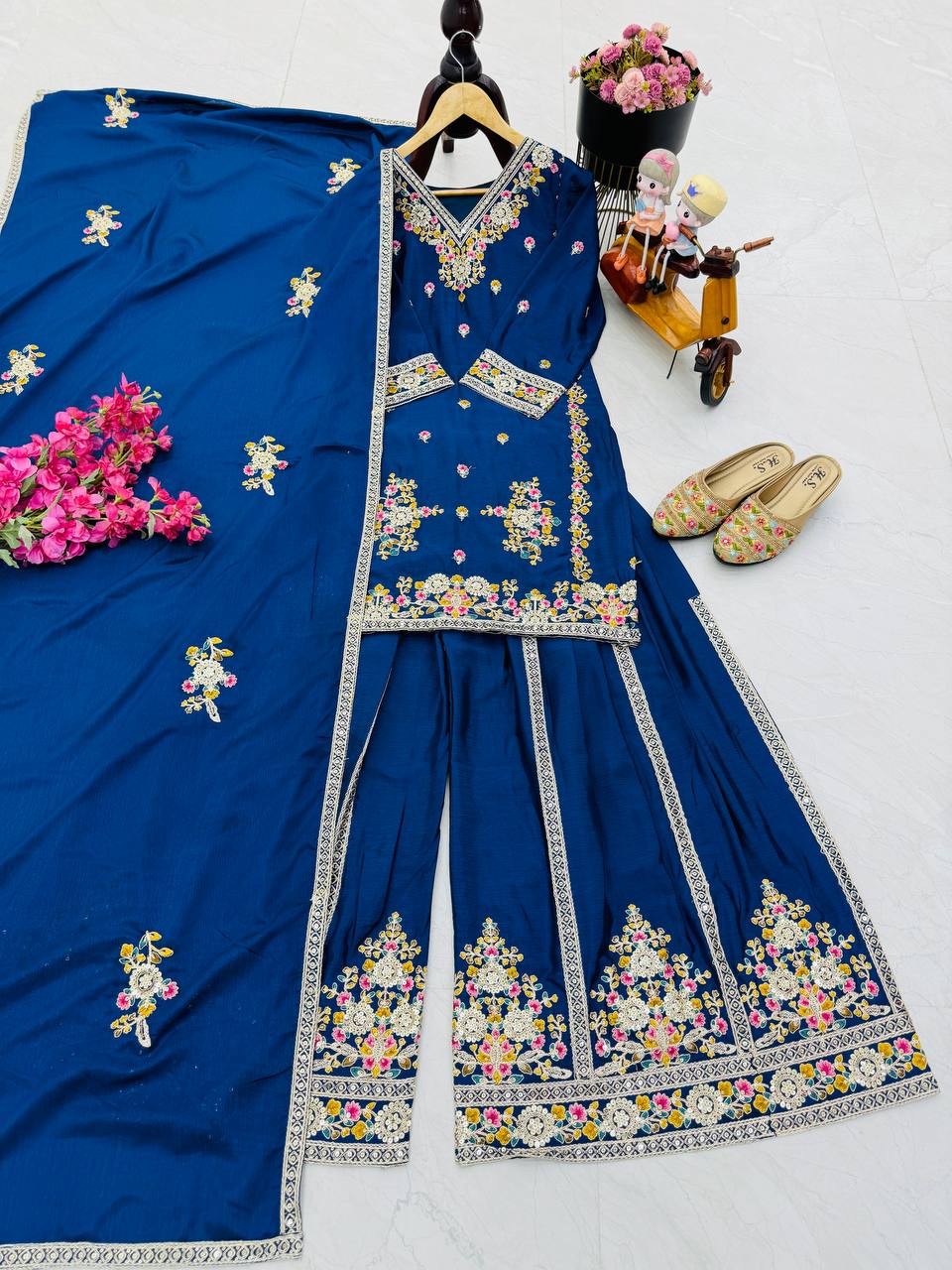 Premium Series: Designer Top with Sharara & Dupatta β Festive Wear Set