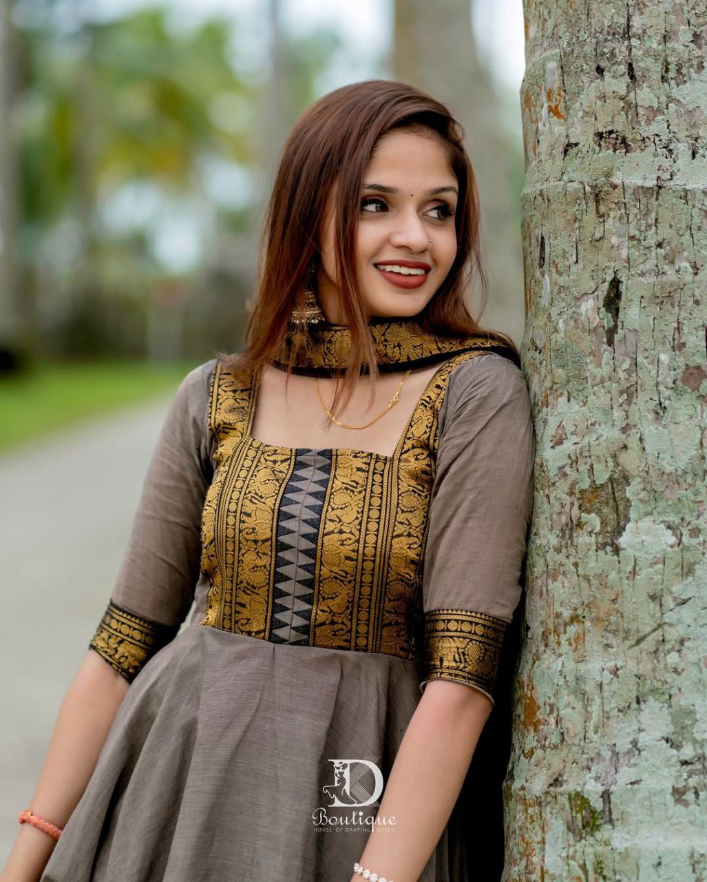 Anarkali Flared Kurti Pant Dupatta Set
