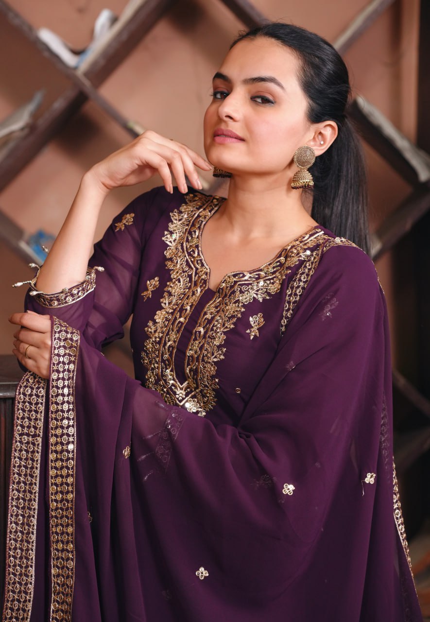 Premium Designer Georgette Suit β Heavy Sequin Embroidery for Women