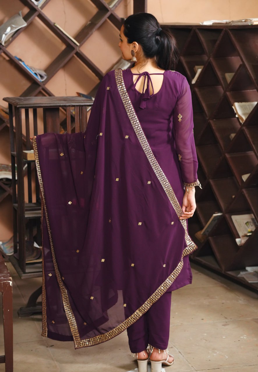 Premium Designer Georgette Suit β Heavy Sequin Embroidery for Women