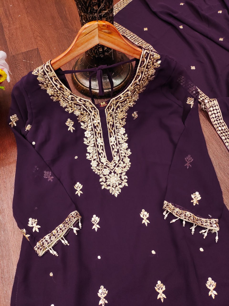 Premium Designer Georgette Suit β Heavy Sequin Embroidery for Women