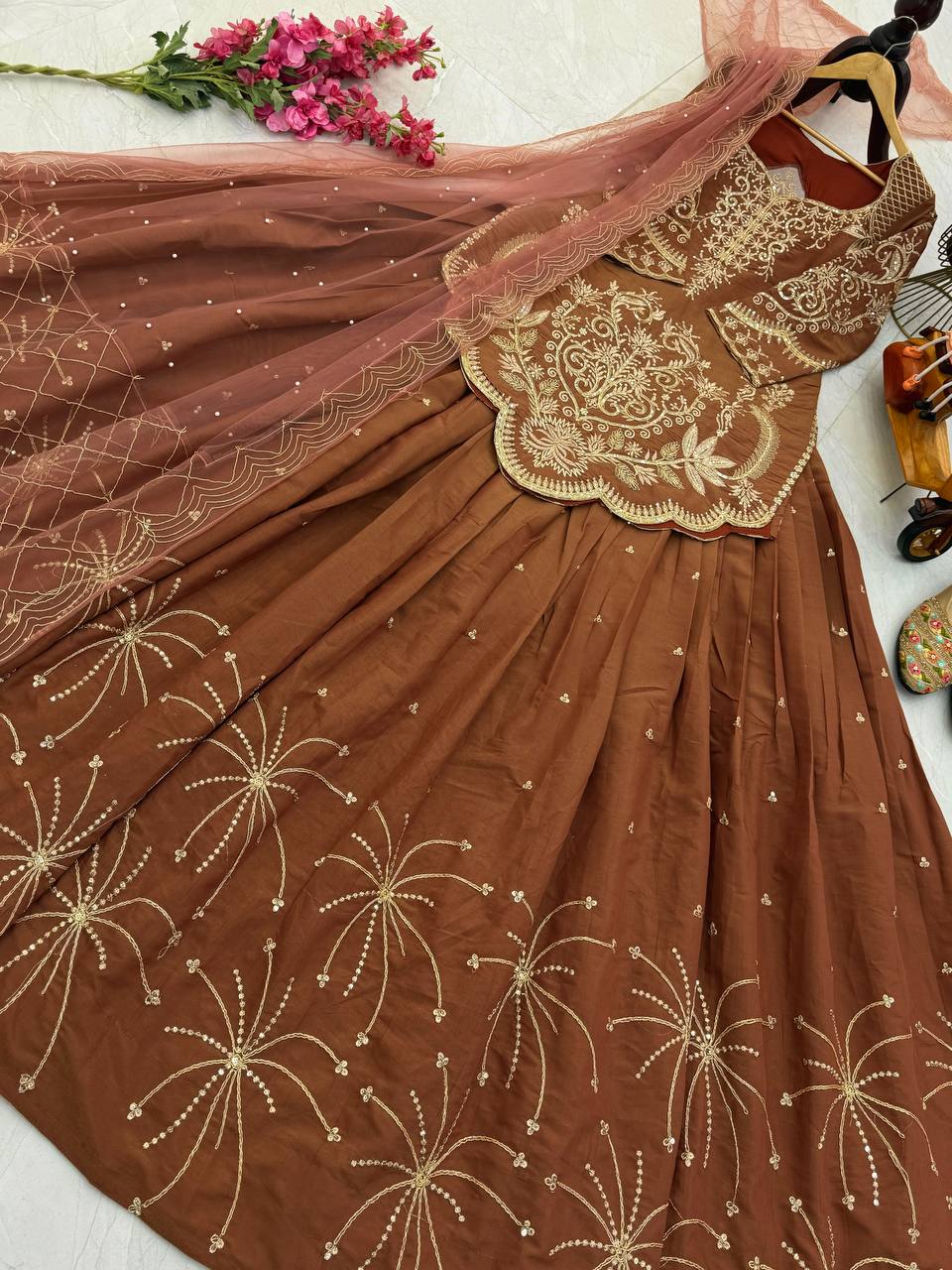New Designer Party Wear Top, Lehenga & Dupatta Set
